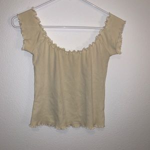 Yellow brandy Melville ruffle top!